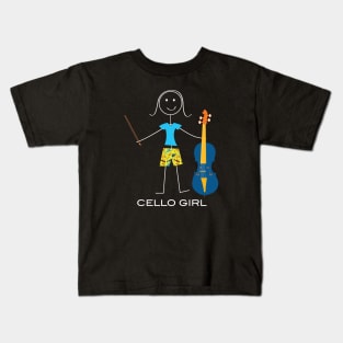 Funny Womens Cello Girl Kids T-Shirt